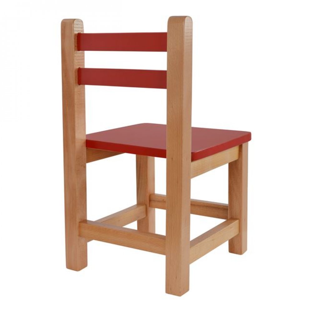 Καρεκλάκι παιδικό από mdf σε χρώμα φυσικό/κόκκινο 32x34x57,5