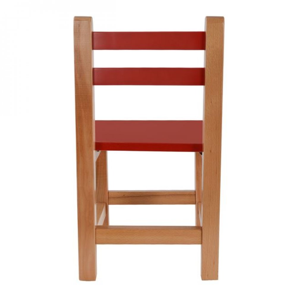 Καρεκλάκι παιδικό από mdf σε χρώμα φυσικό/κόκκινο 32x34x57,5