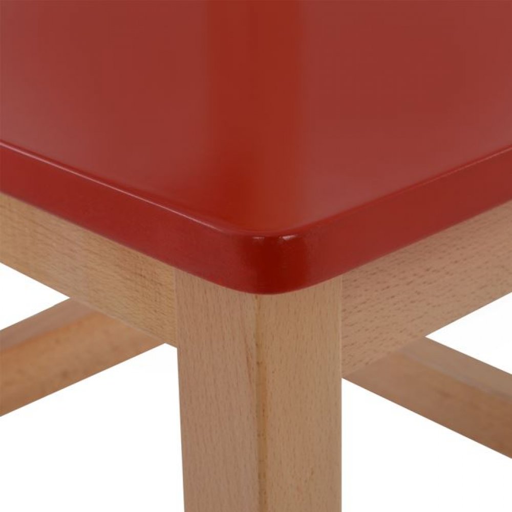 Καρεκλάκι παιδικό από mdf σε χρώμα φυσικό/κόκκινο 32x34x57,5