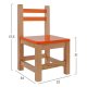 Καρεκλάκι παιδικό από mdf σε χρώμα φυσικό/πορτοκαλί  32x34x57,5