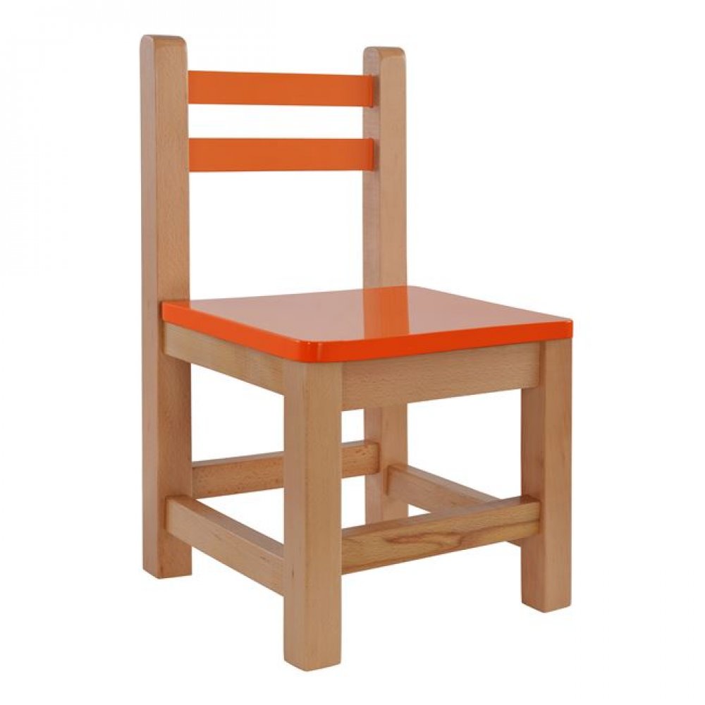 Καρεκλάκι παιδικό από mdf σε χρώμα φυσικό/πορτοκαλί  32x34x57,5