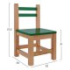 Καρεκλάκι παιδικό από mdf σε χρώμα φυσικό/πράσινο 32x34x57,5