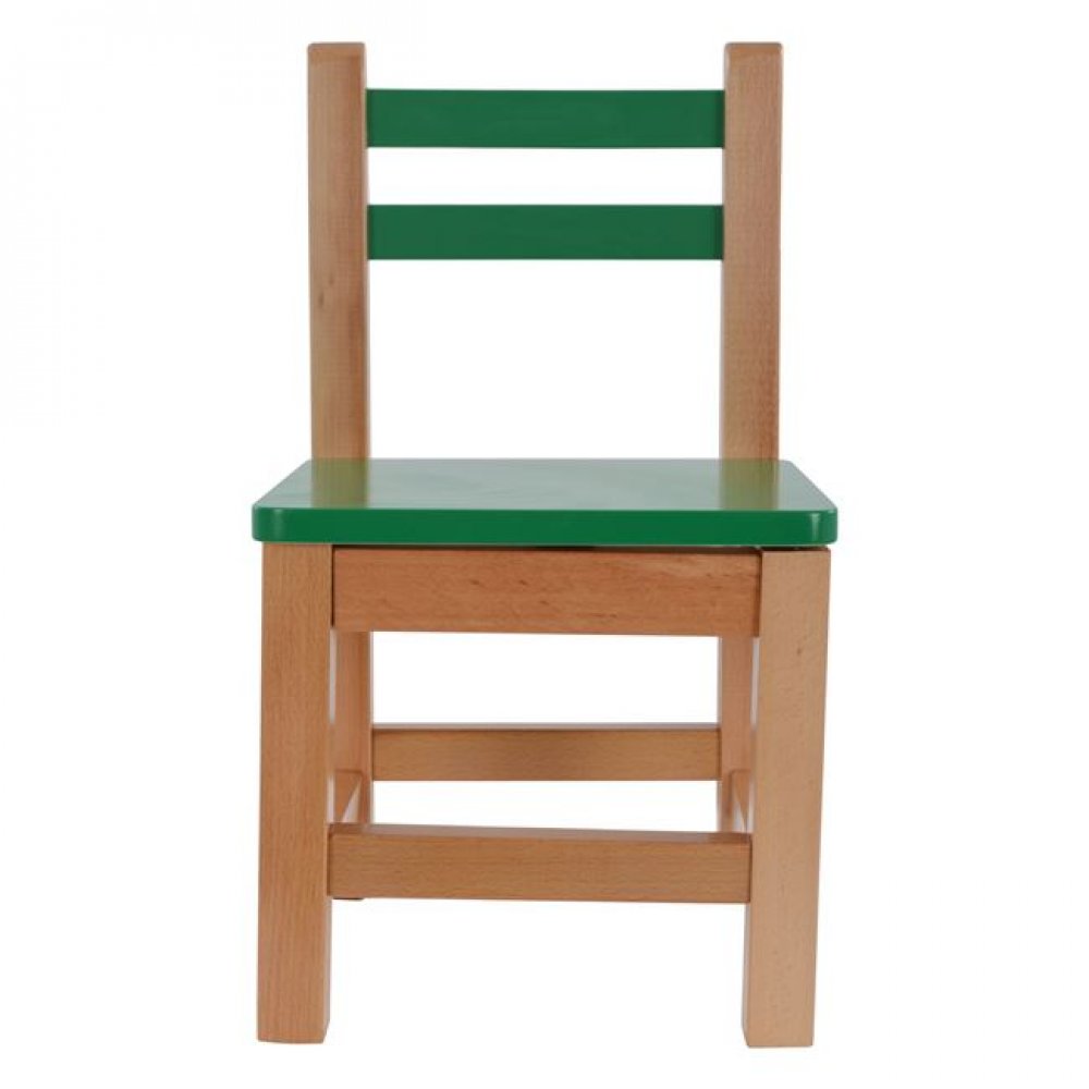 Καρεκλάκι παιδικό από mdf σε χρώμα φυσικό/πράσινο 32x34x57,5
