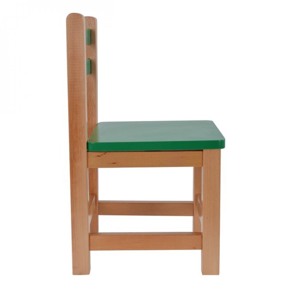 Καρεκλάκι παιδικό από mdf σε χρώμα φυσικό/πράσινο 32x34x57,5