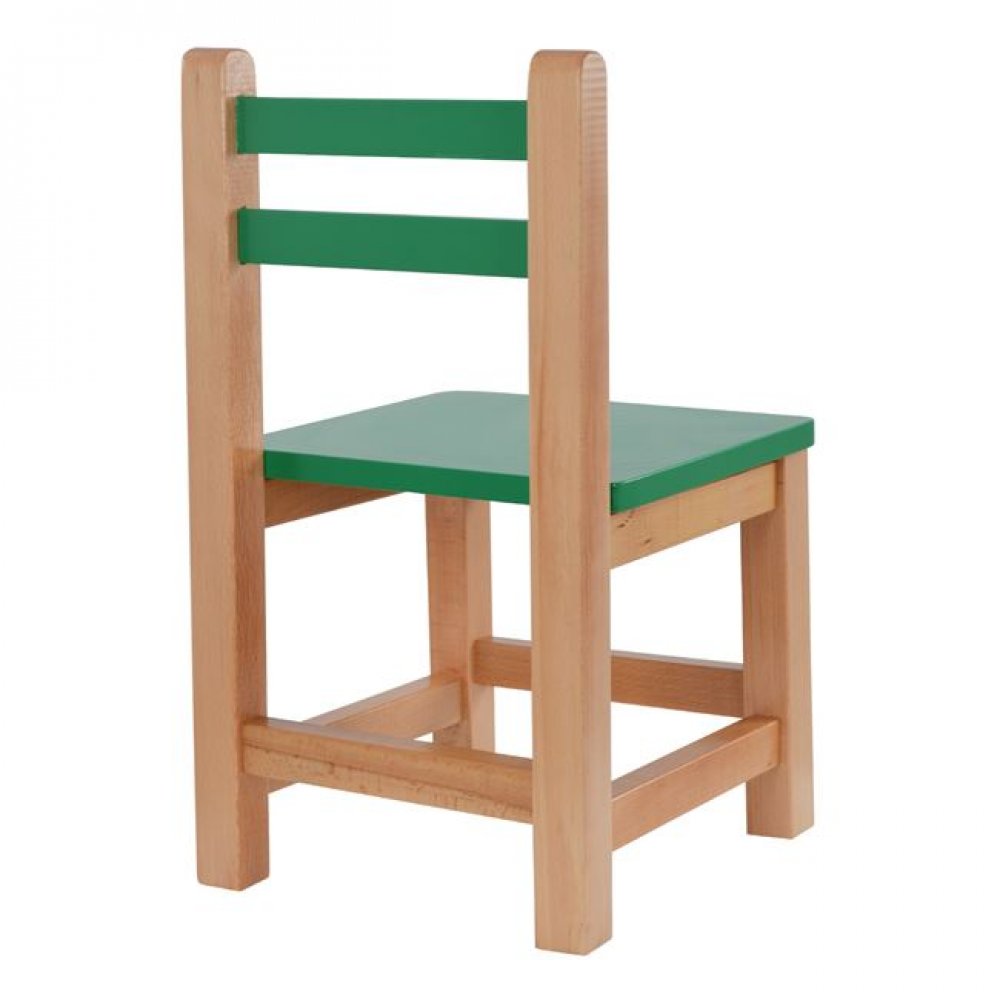 Καρεκλάκι παιδικό από mdf σε χρώμα φυσικό/πράσινο 32x34x57,5