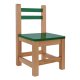 Καρεκλάκι παιδικό από mdf σε χρώμα φυσικό/πράσινο 32x34x57,5