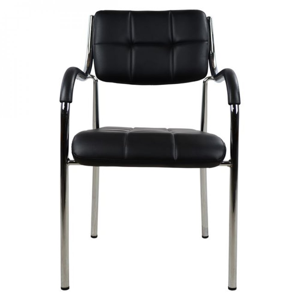 Πολυθρόνα επισκέπτη "OBERON" από μέταλλο/PU σε χρώμα μαύρο 54x52x87