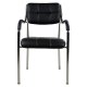 Πολυθρόνα επισκέπτη "OBERON" από μέταλλο/PU σε χρώμα μαύρο 54x52x87