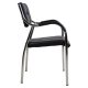 Πολυθρόνα επισκέπτη "OBERON" από μέταλλο/PU σε χρώμα μαύρο 54x52x87
