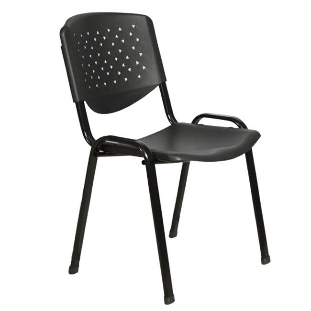 Καρέκλα επισκέπτη "DAVYAN" από μέταλλο/PP σε χρώμα μαύρο 52x55x77