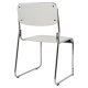 Καρέκλα επισκέπτη "MABEL" από μέταλλο/PU σε χρώμα λευκό 48,5x51,5x77