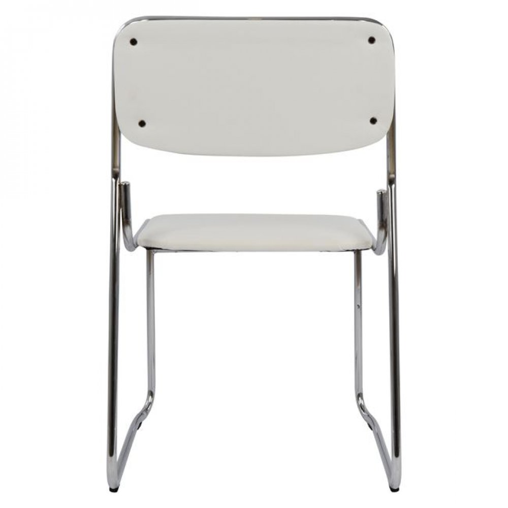 Καρέκλα επισκέπτη "MABEL" από μέταλλο/PU σε χρώμα λευκό 48,5x51,5x77