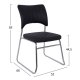 Καρέκλα επισκέπτη από μέταλλο/PU σε χρώμα μαύρο 52x60x85