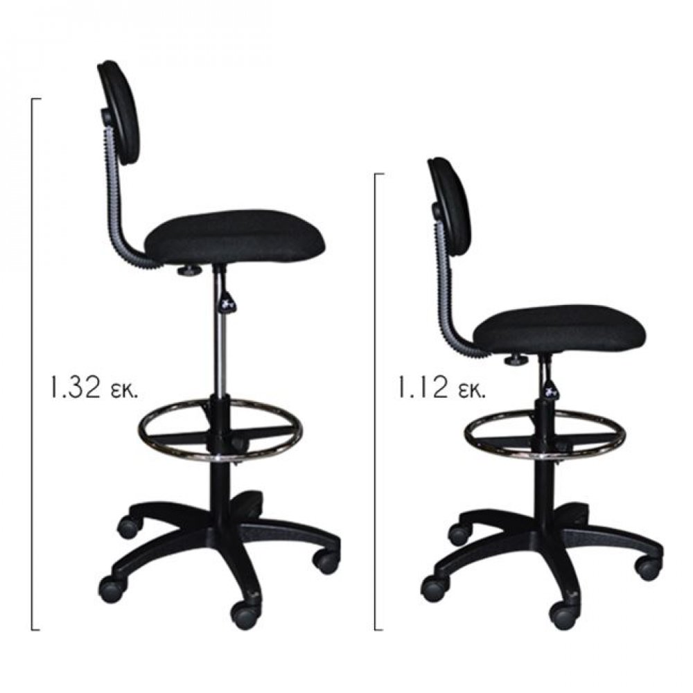 Καρέκλα γραφείου από ύφασμα mesh σε χρώμα μαύρο 45x42x132