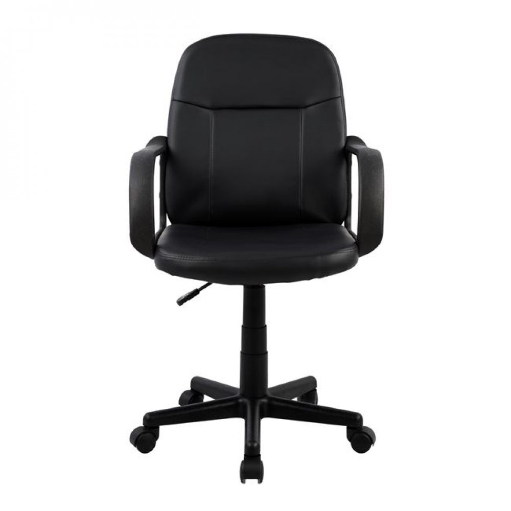 Πολυθρόνα γραφείου από PU σε χρώμα μαύρο 56,5x50x100