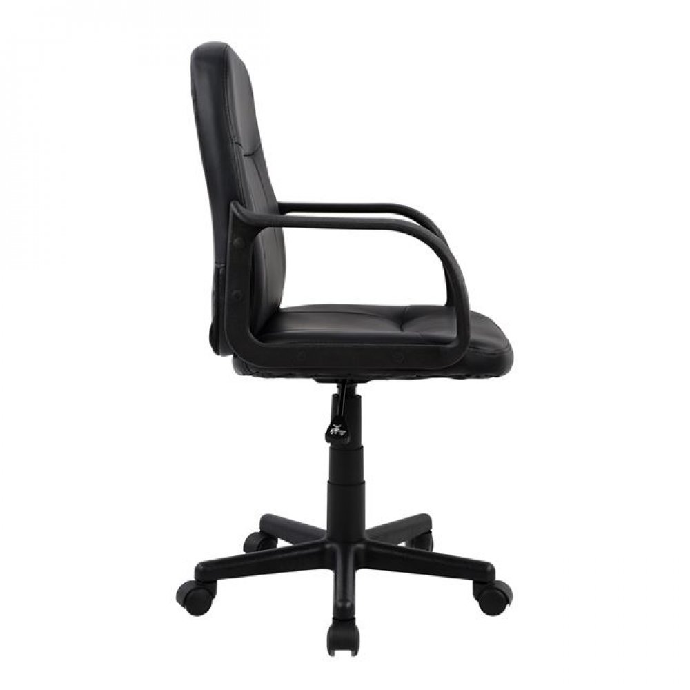 Πολυθρόνα γραφείου από PU σε χρώμα μαύρο 56,5x50x100