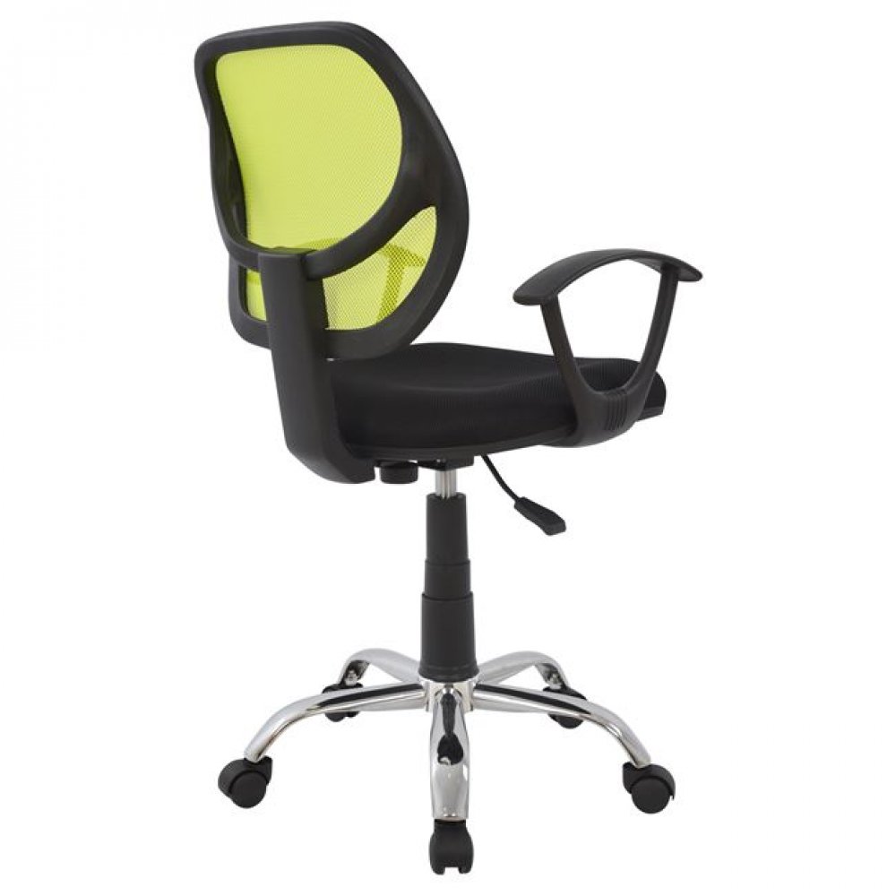 Πολυθρόνα εργασίας από ύφασμα mesh σε χρώμα λαχανί/μαύρο 56x53,5x100