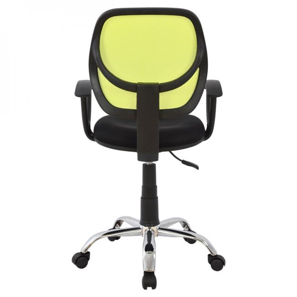 Πολυθρόνα εργασίας από ύφασμα mesh σε χρώμα λαχανί/μαύρο 56x53,5x100