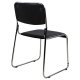 Καρέκλα επισκέπτη "MABEL" από μέταλλο/PU σε χρώμα μαύρο/ασημί 47x48x78