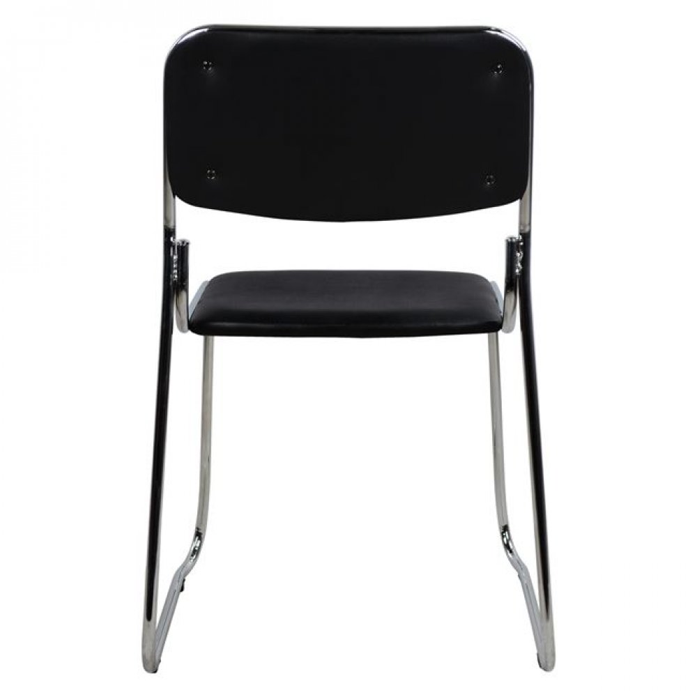 Καρέκλα επισκέπτη "MABEL" από μέταλλο/PU σε χρώμα μαύρο/ασημί 47x48x78