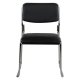 Καρέκλα επισκέπτη "MABEL" από μέταλλο/PU σε χρώμα μαύρο/ασημί 47x48x78