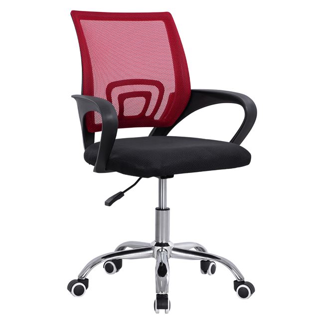 Πολυθρόνα γραφείου "BRISTONE" από ύφασμα mesh σε χρώμα κόκκινο/μαύρο 60x51x95
