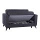 Καναπές κρεβάτι διθέσιος "KRISTINA" από ύφασμα σε χρώμα γκρι/ανθρακί 150x80x83