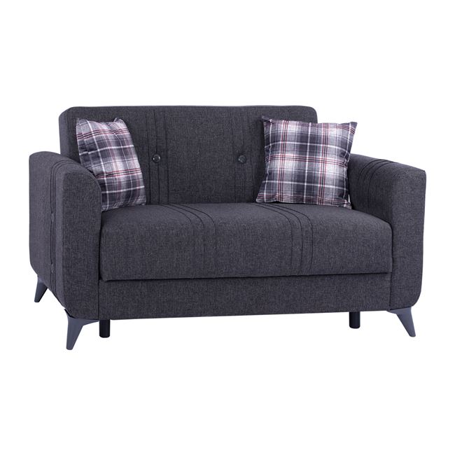 Καναπές κρεβάτι διθέσιος "KRISTINA" από ύφασμα σε χρώμα γκρι/ανθρακί 150x80x83