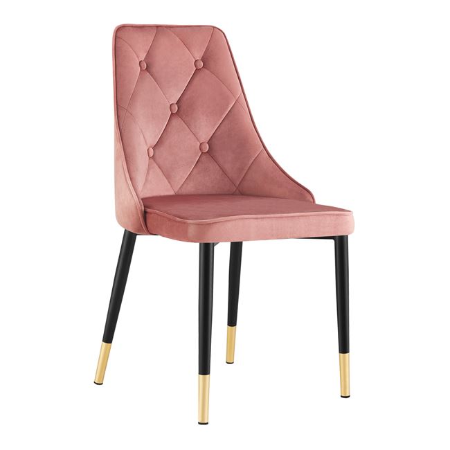 Καρέκλα "FANNIE" από βελούδο/μέταλλο σε χρώμα σάπιο μήλο/μαύρο 53x50x87