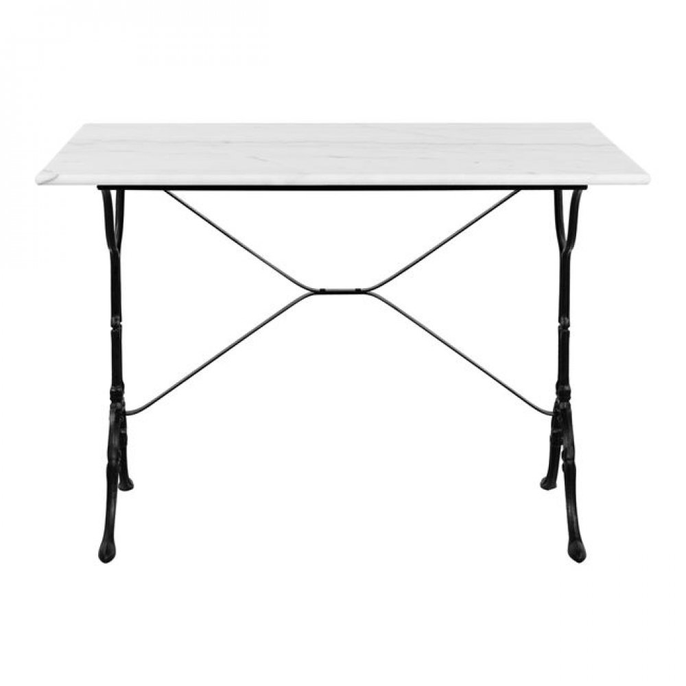 Τραπέζι εξωτερικού χώρου από μαντέμι/μάρμαρο σε χρώμα μαύρο/λευκό 100x60x72