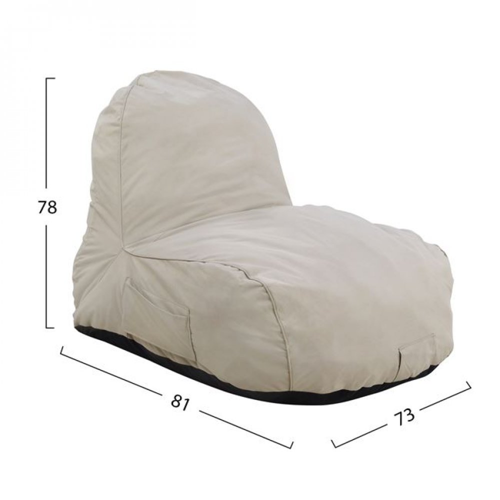 Πουφ "CLOUD" από ύφασμα αδιάβροχο σε χρώμα εκρού 81x78x73