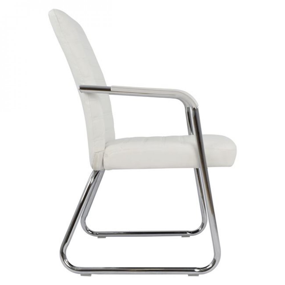 Πολυθρόνα επισκέπτη από pu σε λευκό χρώμα 55,5x67,5x94