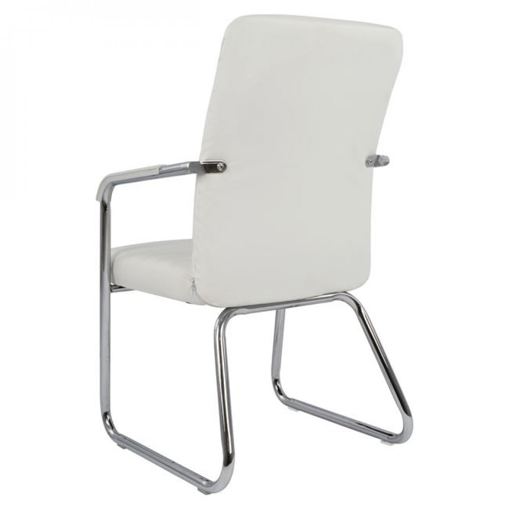 Πολυθρόνα επισκέπτη από pu σε λευκό χρώμα 55,5x67,5x94