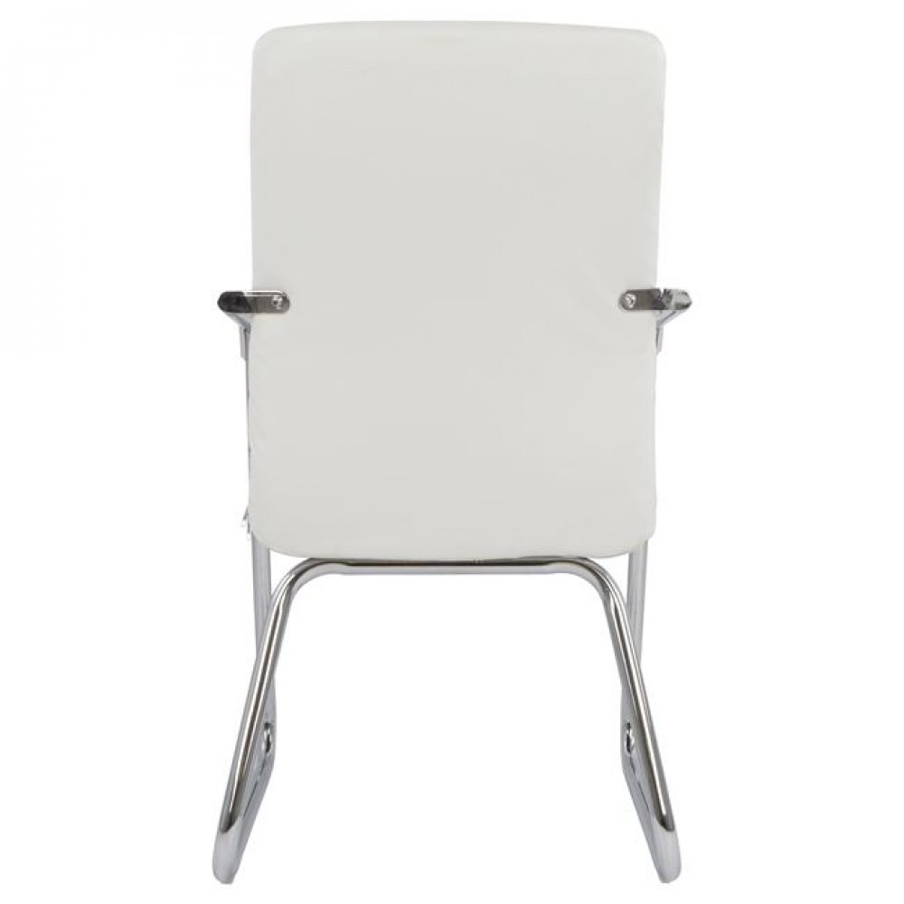 Πολυθρόνα επισκέπτη από pu σε λευκό χρώμα 55,5x67,5x94