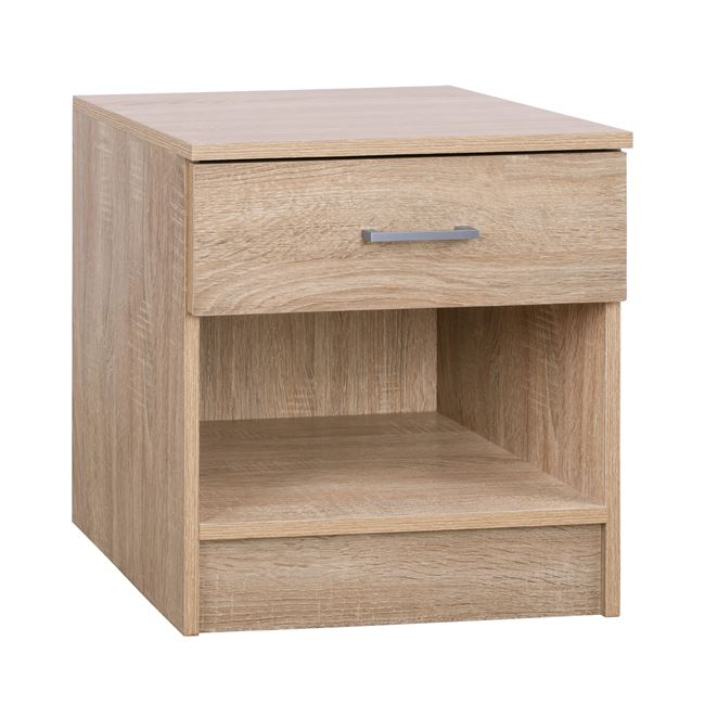 Κομοδίνο με ένα συρτάρι σε χρώμα σονόμα 45x35x47