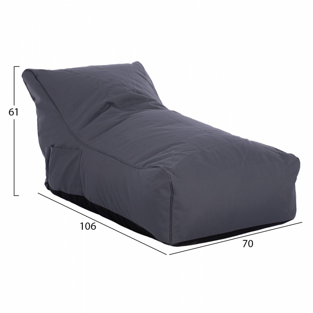 Πουφ "BLOOM" αδιάβροχο σε χρώμα γκρι 106x70x61