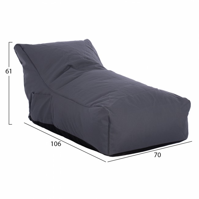 Πουφ "BLOOM" αδιάβροχο σε χρώμα γκρι 106x70x61