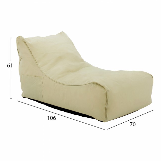 Πουφ "BLOOM" από ύφασμα αδιάβροχο σε χρώμα μπεζ 106x70x61