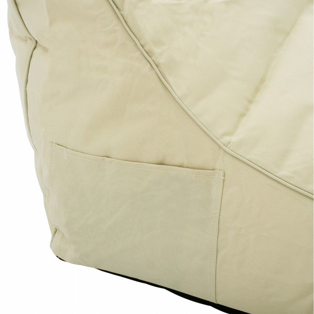 Πουφ "BLOOM" από ύφασμα αδιάβροχο σε χρώμα μπεζ 106x70x61