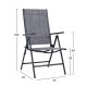 Πολυθρόνα πτυσσόμενη "ZURI" 7 θέσεων από μέταλλο-textilene σε γκρι χρώμα 55x70x103