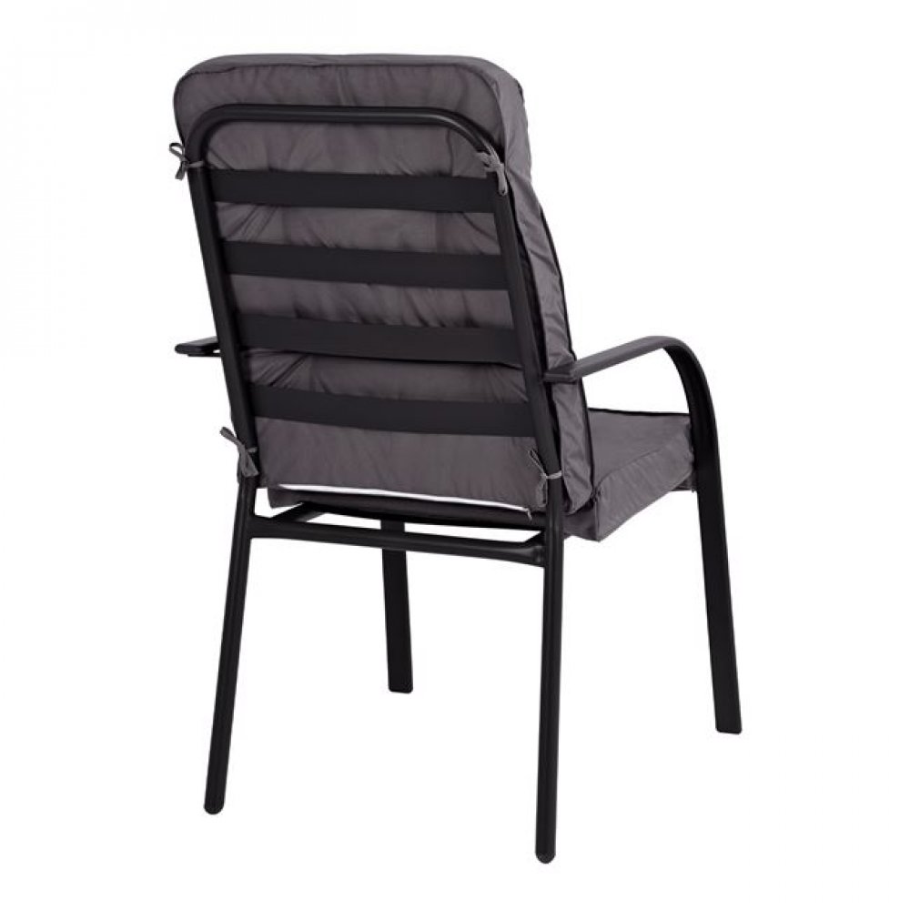 Πολυθρόνα "ENDIKA" μεταλλική με μαξιλάρι σε χρώμα γκρι 60x71x105