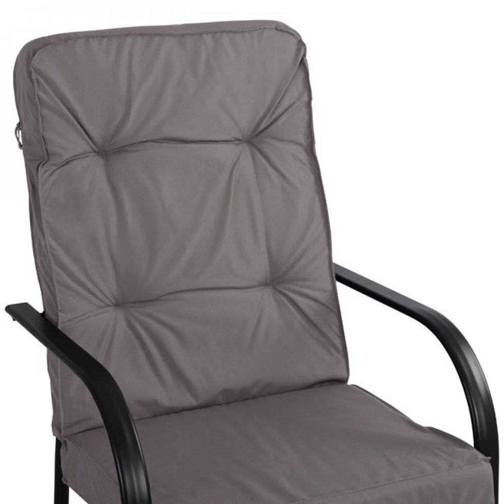 Πολυθρόνα "ENDIKA" μεταλλική με μαξιλάρι σε χρώμα γκρι 60x71x105