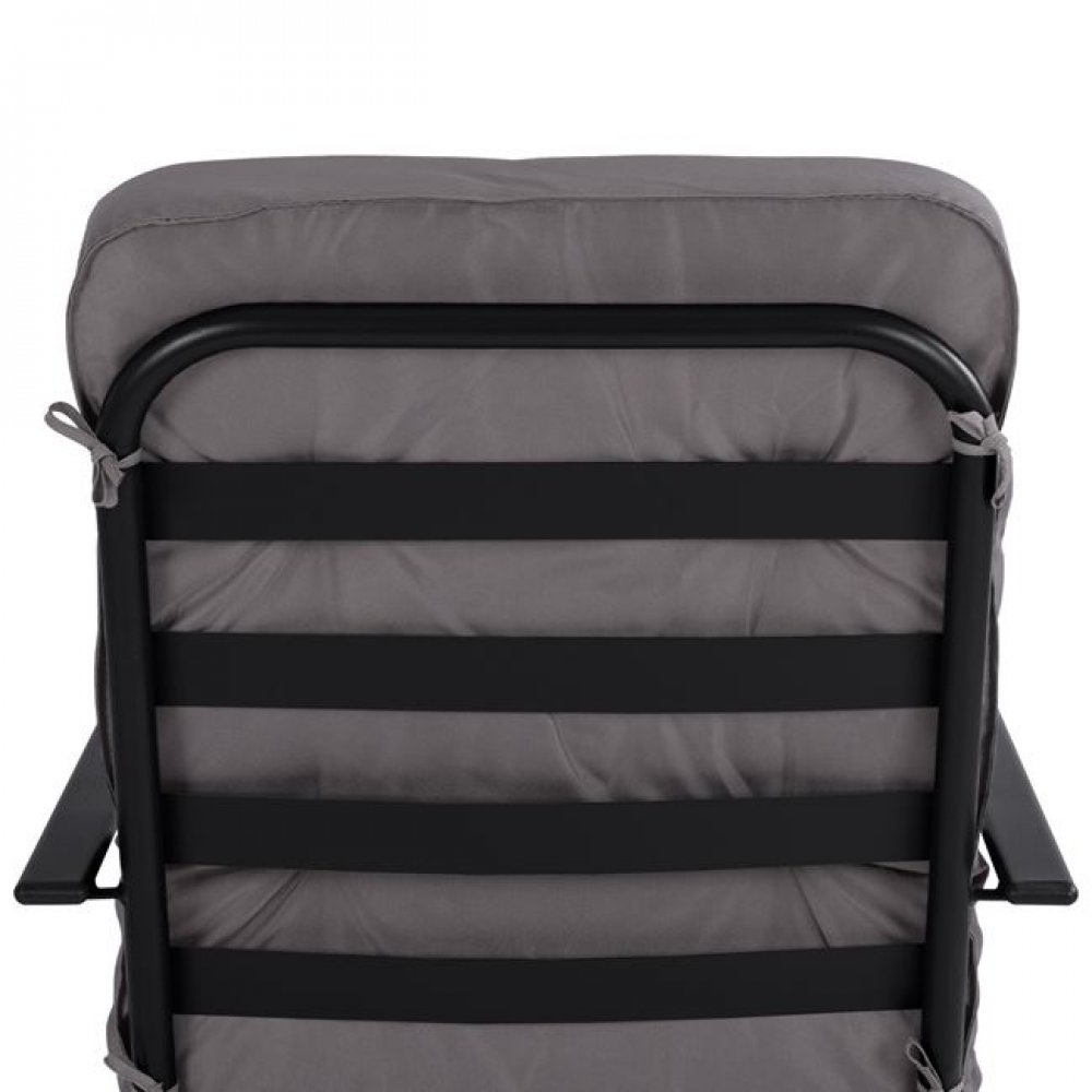 Πολυθρόνα "ENDIKA" μεταλλική με μαξιλάρι σε χρώμα γκρι 60x71x105