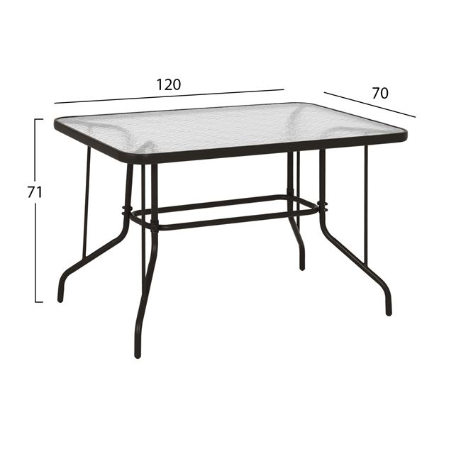 Σετ εξωτερικού χώρου 5τμχ με μαξιλάρι από μέταλλο σε καφέ-μπεζ χρώμα 120x70x71