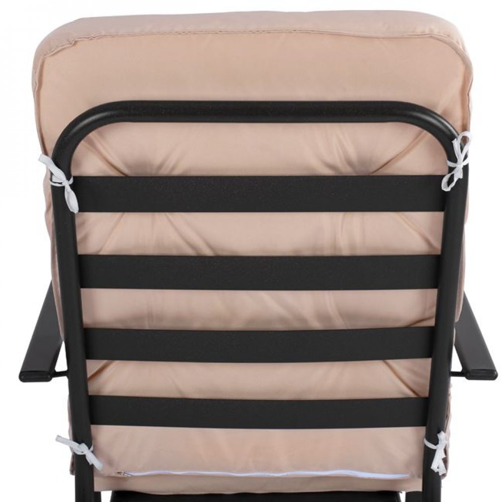 Πολυθρόνα "ENDIKA" μεταλλική με μαξιλάρι σε χρώμα καφέ 60x71x105