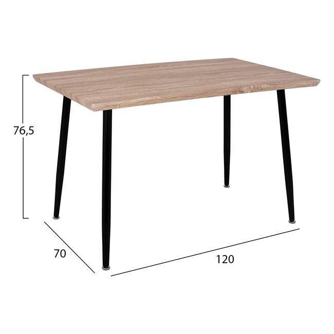 Σετ τραπεζαρίας 5τμχ από μέταλλο/pp σε χρώμα σονόμα/μαύρο 120x70x76,5