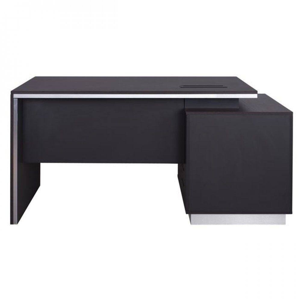 Γραφείο επαγγελματικό "ROSEWOOD" με αριστερό ντουλάπι σε χρώμα γκρι-βέγγε 180x80x76