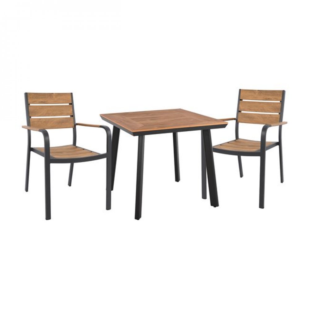 Σετ κήπου 3τμχ αλουμινίου σε ανθρακί χρώμα 80x80x73