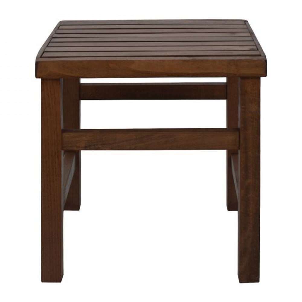 Σκαμπό-τραπεζάκι "KOLI" από ξύλο σε χρώμα καρυδί 40x40x45