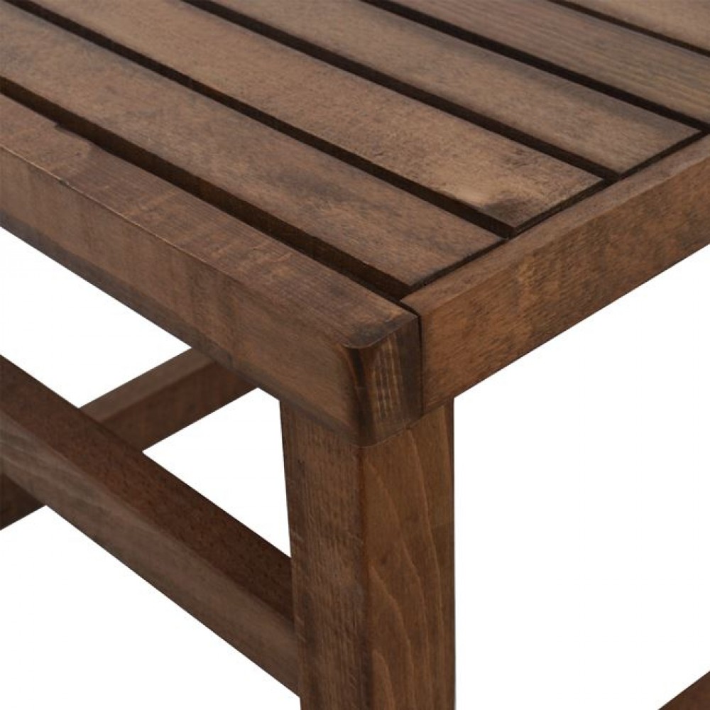 Σκαμπό-τραπεζάκι "KOLI" από ξύλο σε χρώμα καρυδί 40x40x45